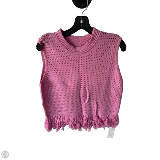 Vest Sweater By Cme In Pink, Size: M