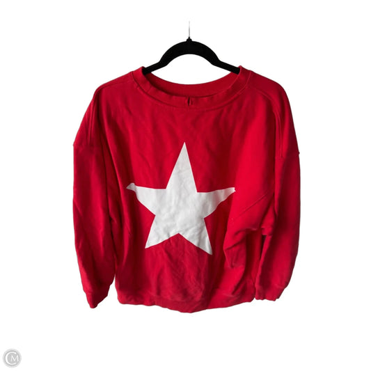 Athletic Sweatshirt Crewneck By Joy Lab In Red & White, Size: L
