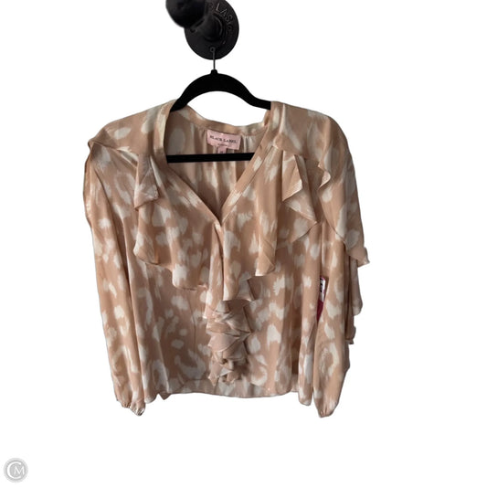 Blouse Long Sleeve By Chicos In Cream & Tan, Size: M