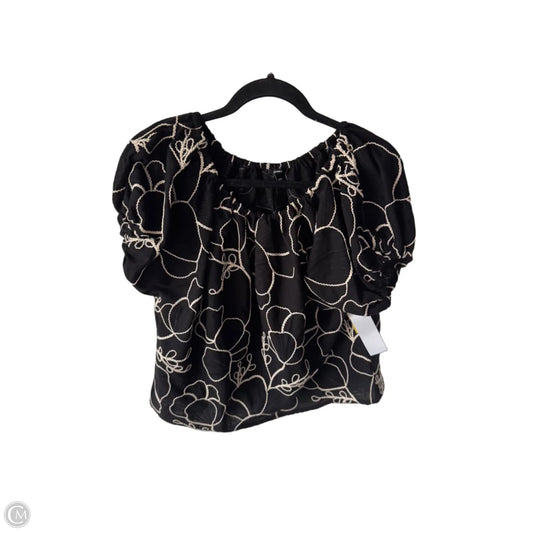 Top Short Sleeve By Express In Black & Cream, Size: M