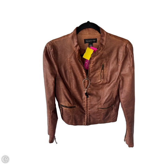 Jacket Moto By Bagatelle In Brown, Size: S