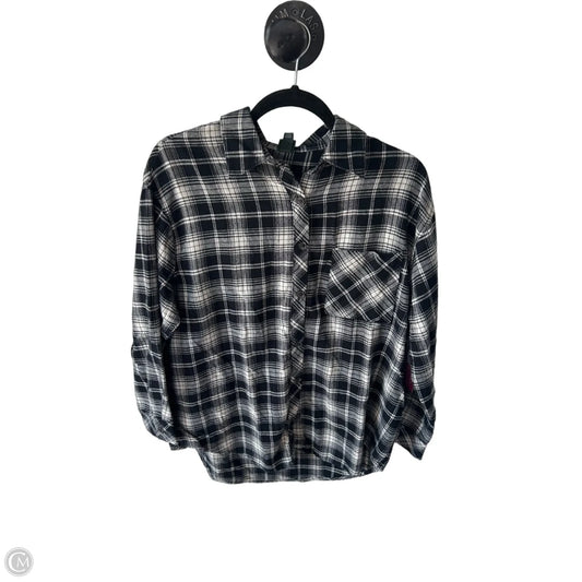 Top Long Sleeve By Wild Fable In Black & Cream, Size: S