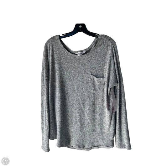 Top Long Sleeve By Workshop In Grey, Size: L