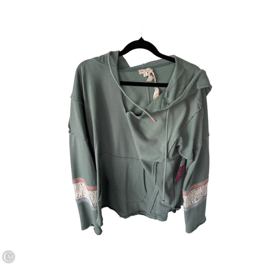 Sweatshirt Hoodie By Hem & Thread In Green & White, Size: L