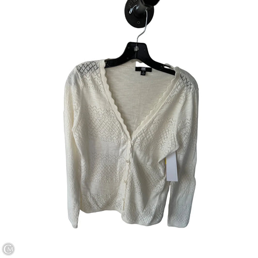 Sweater Cardigan Designer By Frye In Cream, Size: M