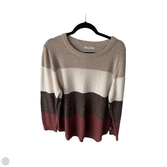 Sweater By Pink Clover In Brown & Tan, Size: 2x