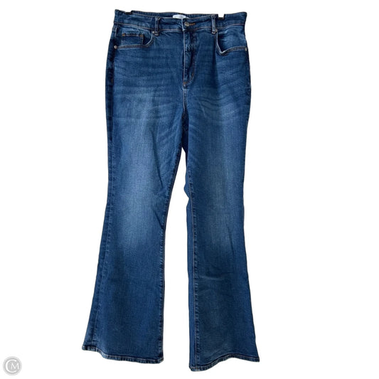 Jeans Flared By Loft In Blue Denim, Size: 12