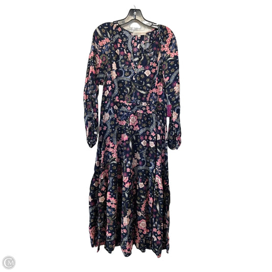 Dress Casual Midi By Loft In Blue & Pink, Size: Xl