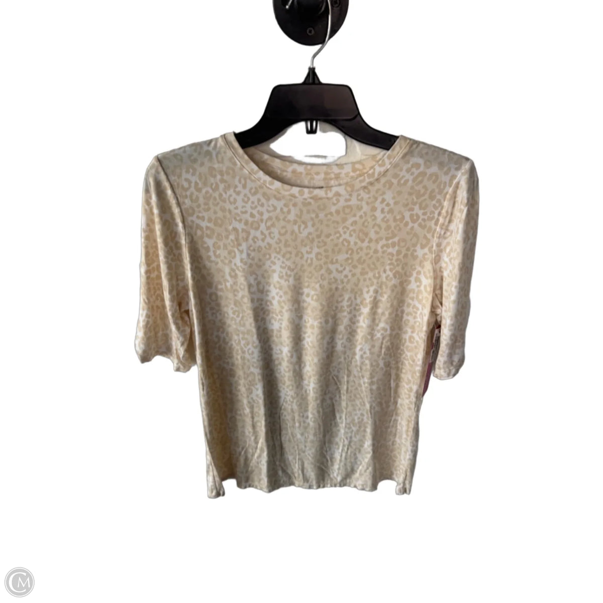 Top Short Sleeve Basic By Nine West In Tan & White, Size: S