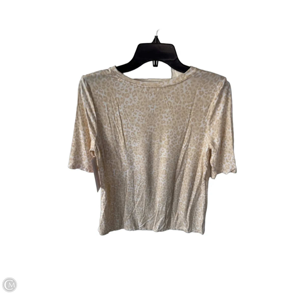 Top Short Sleeve Basic By Nine West In Tan & White, Size: S
