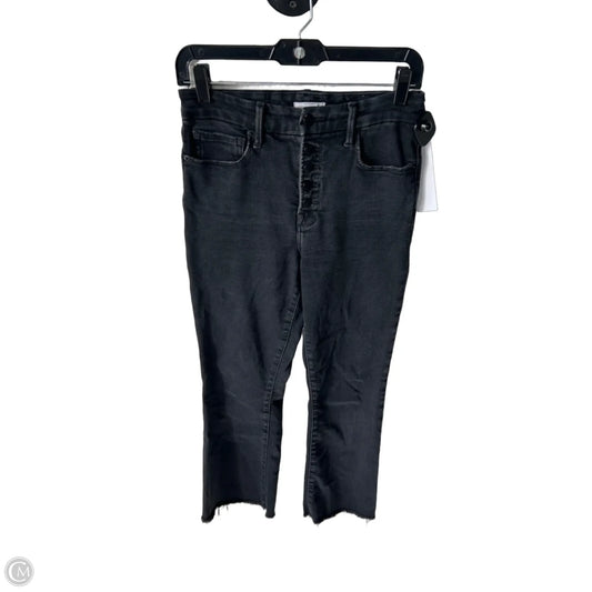 Jeans Flared By Good American In Black Denim, Size: 4