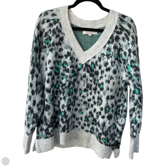 Sweater By Loft In Blue & Grey, Size: M