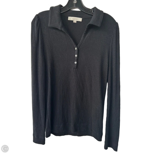 Top Long Sleeve By Loft In Black, Size: L
