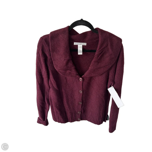 Sweater Cardigan By Clothes Mentor In Maroon, Size: L