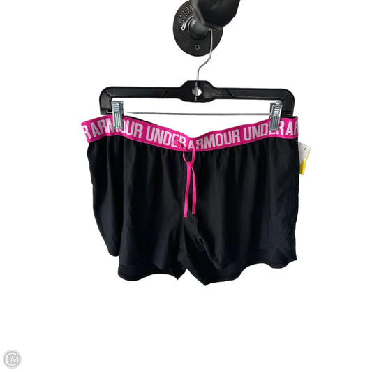 Athletic Shorts By Under Armour In Black & Pink, Size: L
