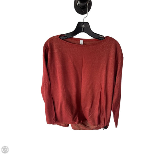 Athletic Top Long Sleeve Crewneck By Lululemon In Orange, Size: M
