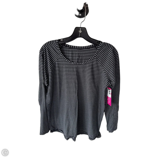 Athletic Top Long Sleeve Crewneck By Lululemon In Grey & White, Size: M