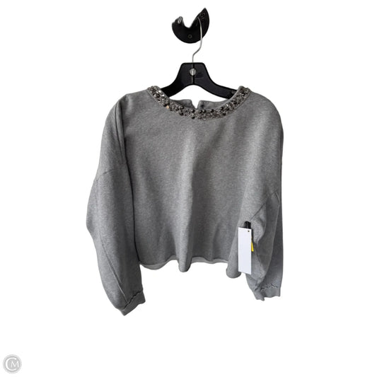 Sweatshirt Crewneck By Lucky Brand In Grey & Silver, Size: L
