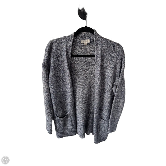 Sweater Cardigan By Loft In Blue & White, Size: Xs