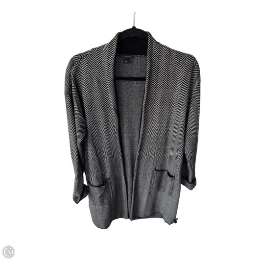 Sweater Cardigan By Ann Taylor In Black & White, Size: S