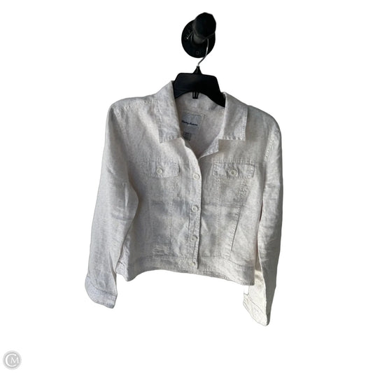Jacket Denim By Tommy Bahama In Cream & Tan, Size: S