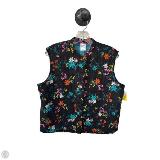 Vest Puffer & Quilted By Blair In Black & Blue, Size: L