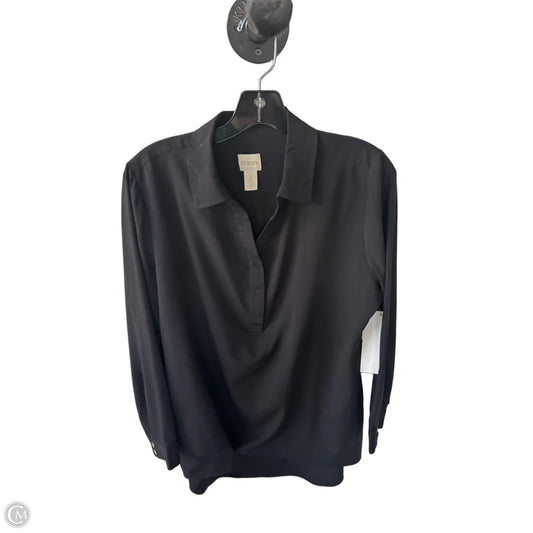 Top Long Sleeve By Chicos In Black, Size: M
