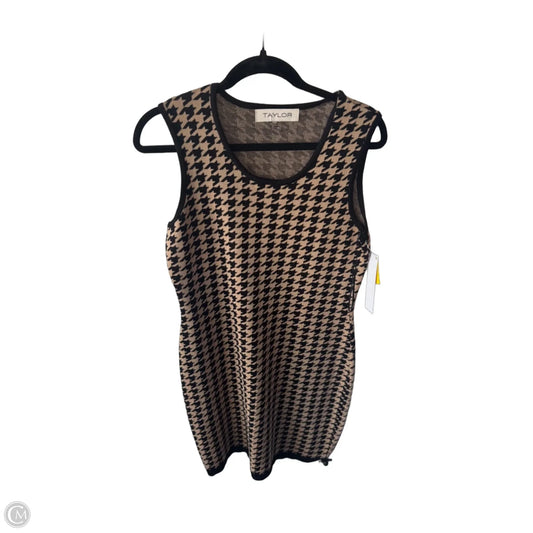 Dress Sweater By Taylor In Black & Tan, Size: L