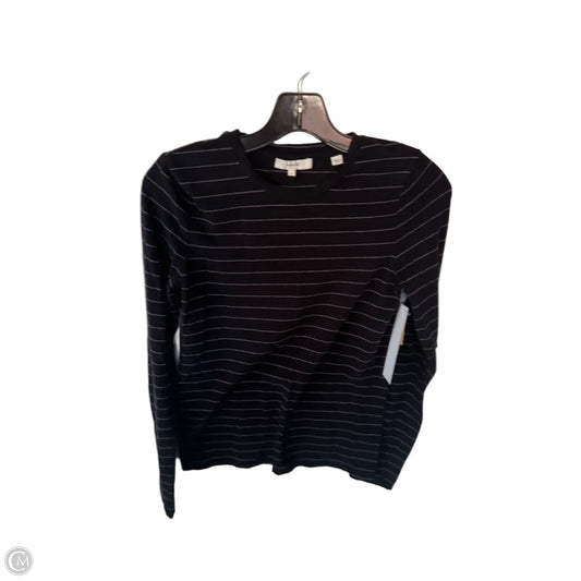 Top Long Sleeve Basic By Vince In Black & Purple, Size: S
