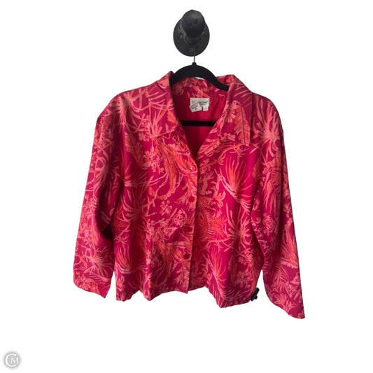 Blazer By Coldwater Creek In Orange & Pink, Size: L