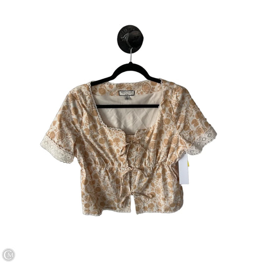 Top Short Sleeve By Bagatelle In Cream & Tan, Size: M