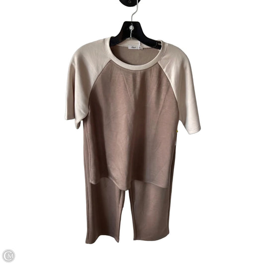 Lounge Set Pants By Wiholl In Cream & Tan, Size: M