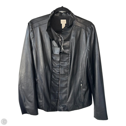 Jacket Moto By Chicos In Black, Size: L