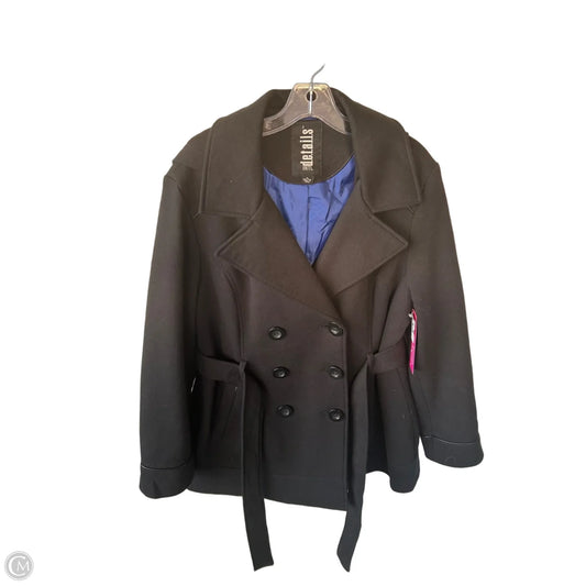 Coat Trench Coat By Details In Black, Size: Xl