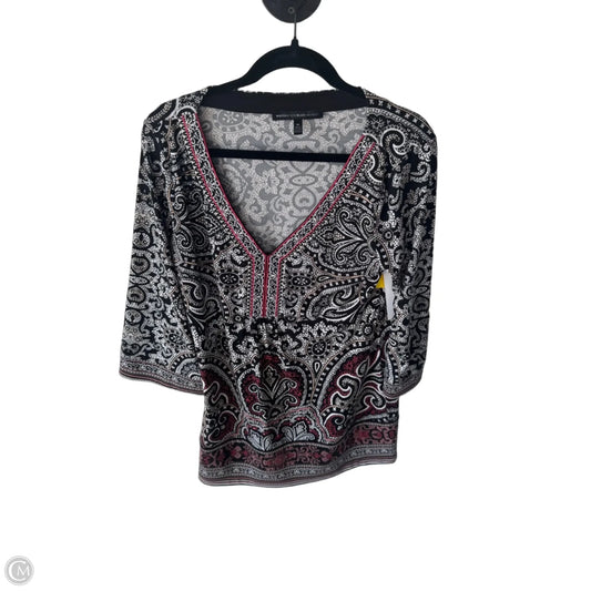 Tunic 3/4 Sleeve By White House Black Market In Black & Pink, Size: M