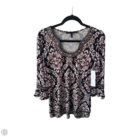 Tunic 3/4 Sleeve By White House Black Market In Black & Red, Size: M