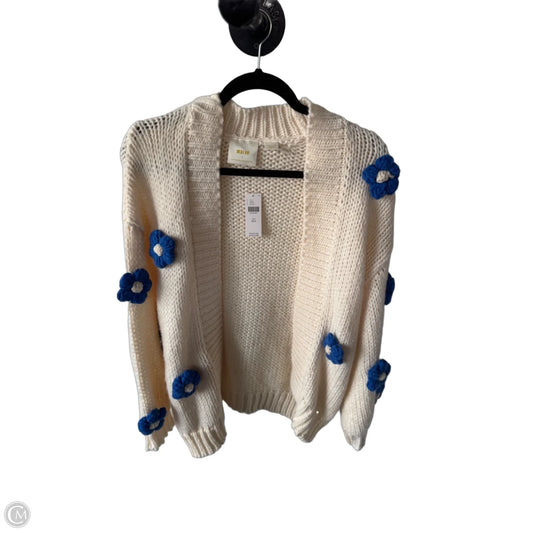 Sweater Cardigan By Maeve In Blue & Cream, Size: Osfm