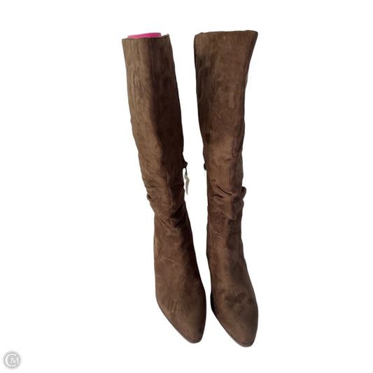 Boots Knee Heels By Universal Thread In Brown, Size: 10