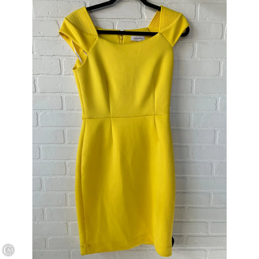 Dress Work By Calvin Klein In Yellow, Size: S