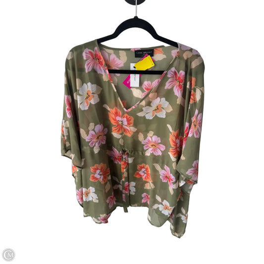 Top Short Sleeve By Lane Bryant In Green & Orange, Size: L