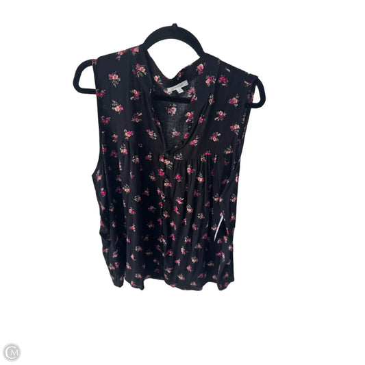 Top Sleeveless By Maurices In Black & Pink, Size: Xxl