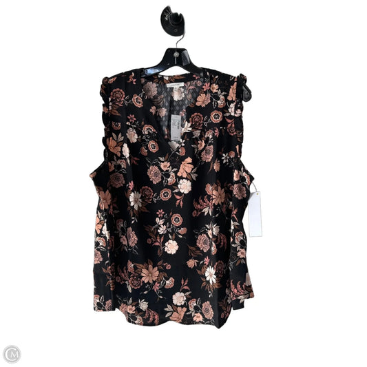 Top Sleeveless By Maurices In Black & Pink, Size: 1x