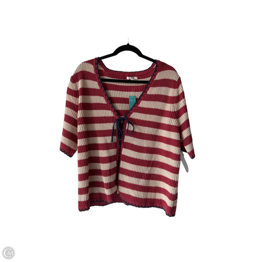 Sweater Short Sleeve By Maurices In Cream & Red, Size: 1x