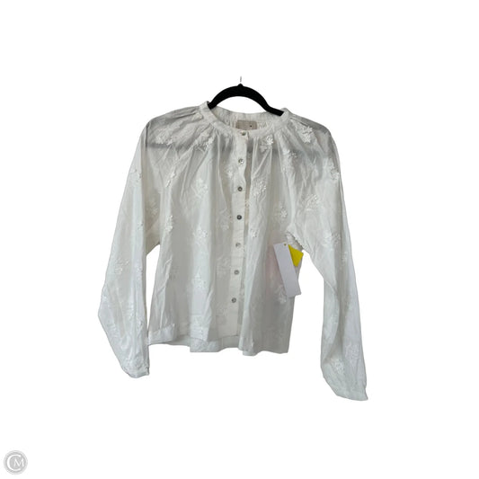Top Long Sleeve By Industry In White, Size: Xs
