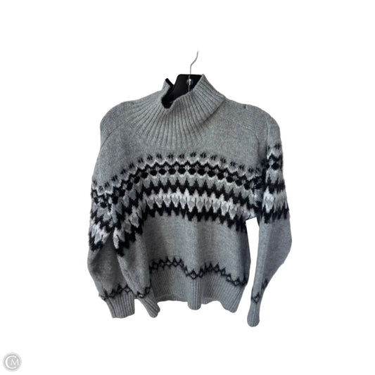 Sweater By Free Assembly In Black & Grey, Size: L