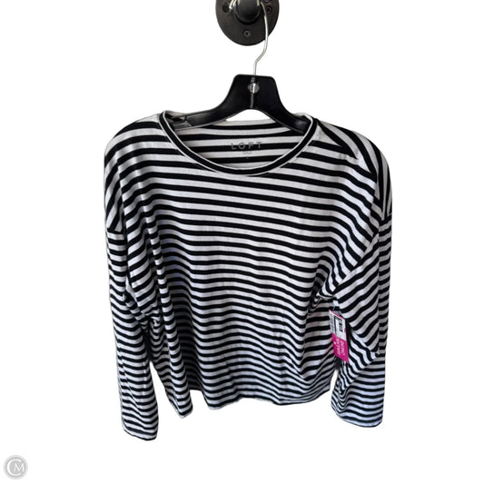 Top Long Sleeve Basic By Loft In Black & White, Size: L