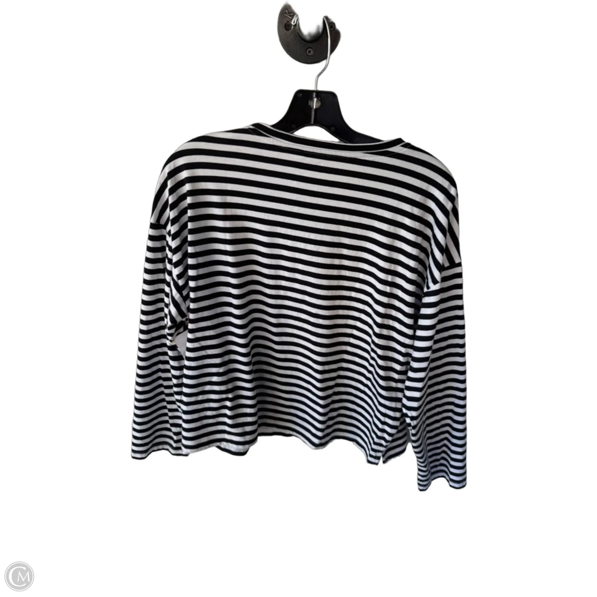 Top Long Sleeve Basic By Loft In Black & White, Size: L
