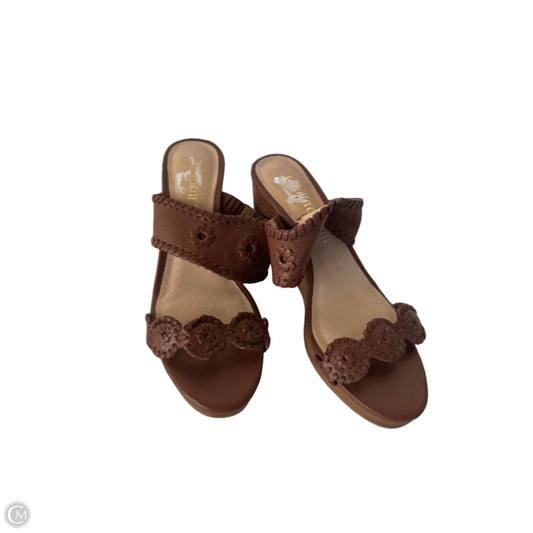 Sandals Heels Wedge By Jack Rogers In Brown, Size: 7.5