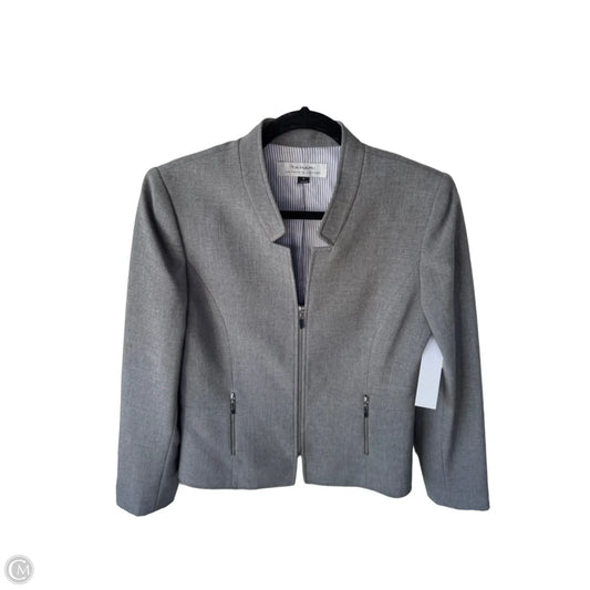 Blazer By Tahari By Arthur Levine In Grey, Size: M