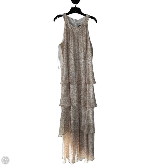 Dress Casual Maxi By Tommy Hilfiger In Tan & White, Size: L